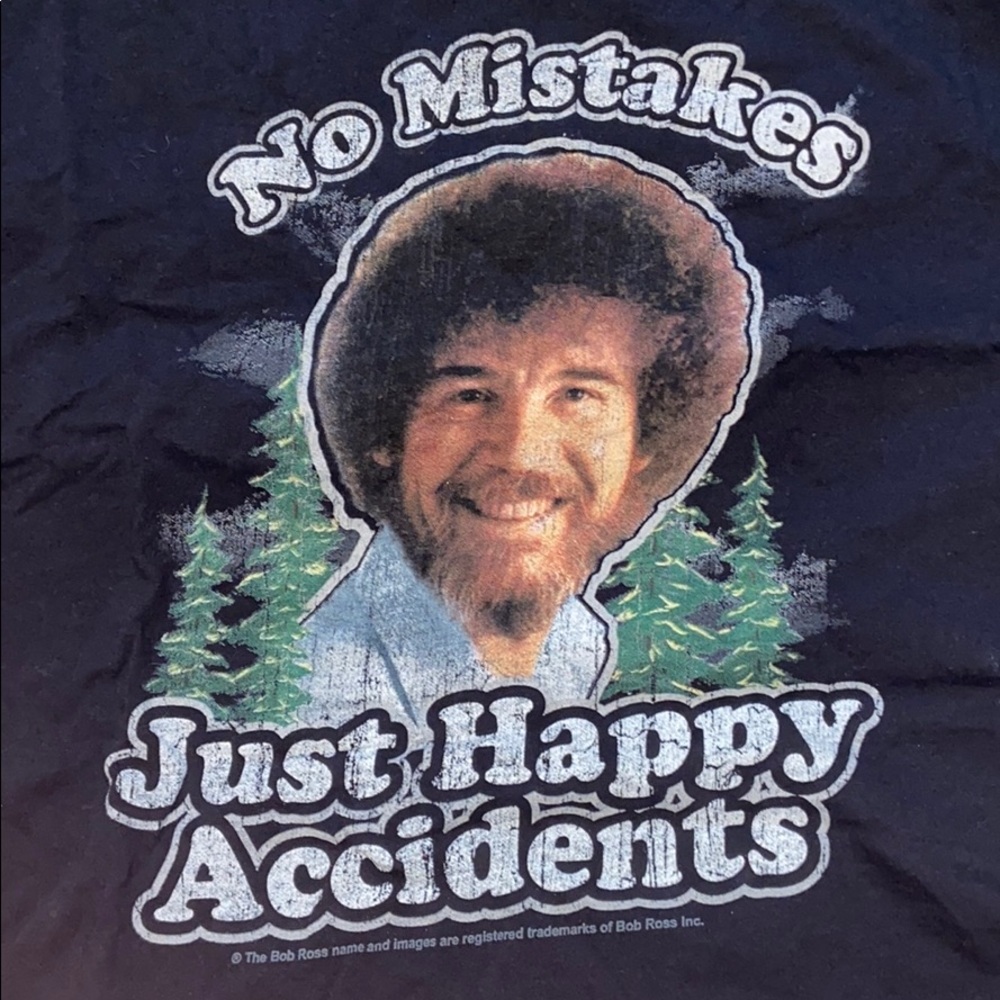 Bob Ross t shirt cropped